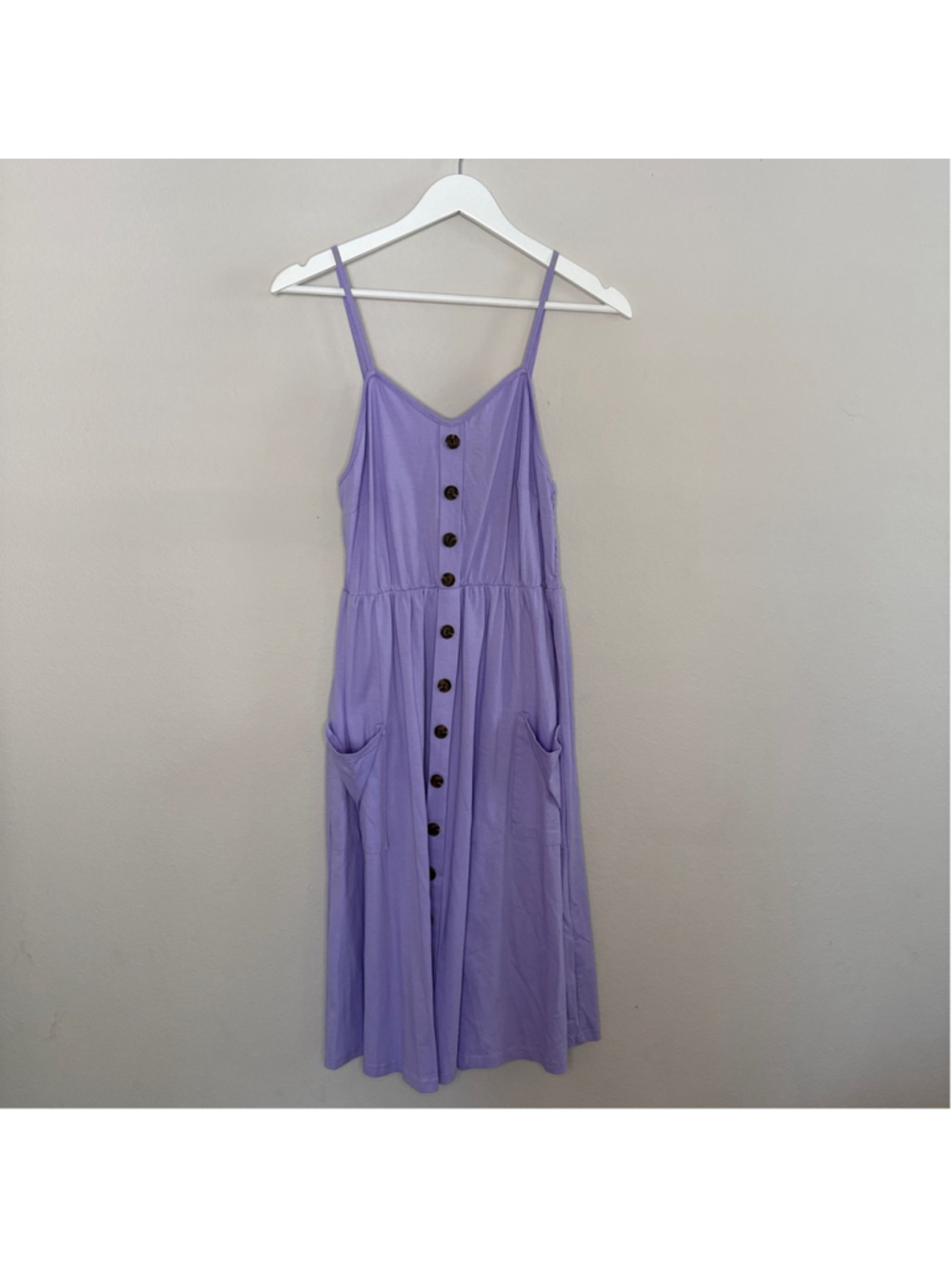 Women's HALIFE Purple Midi Dress with Pockets Size L
